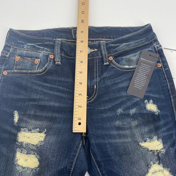 New ROCK REVIVAL REMIX Jean Size 25 Dark Wash Distressed Ankle Skinny - Picture 8 of 10